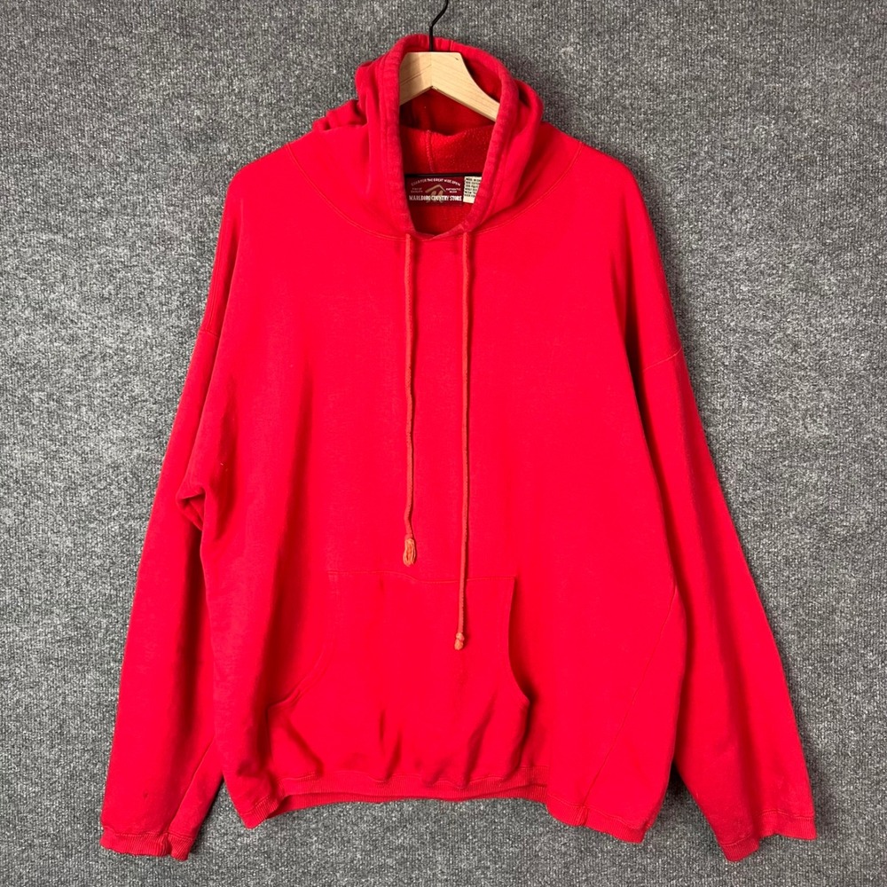 Vintage‎ Marlboro Country Store Vintage Red Hoodie Sweatshirt Mens XL Patch Logo